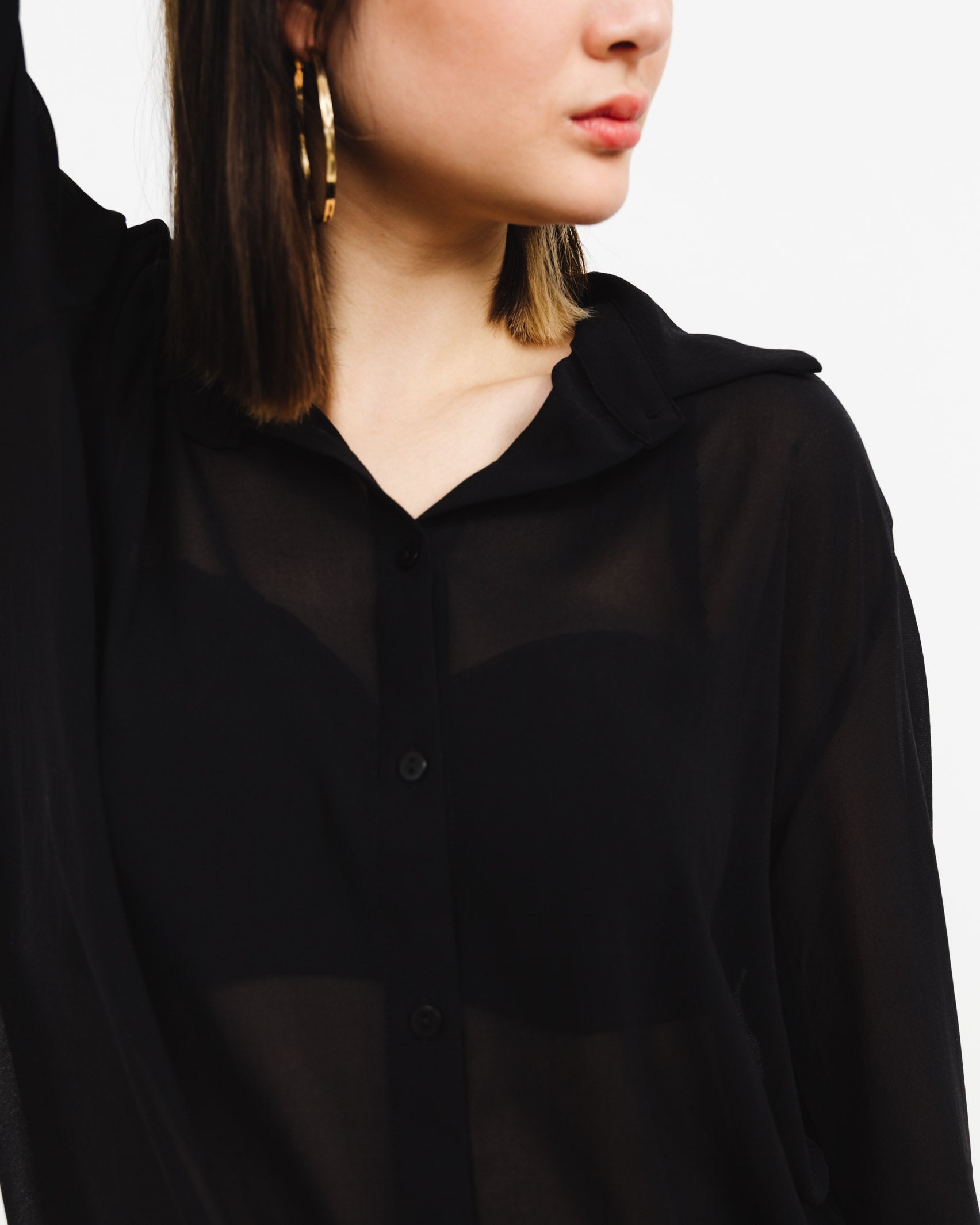 Semi-Transparente Bluse - Broke + Schön#farbe_black