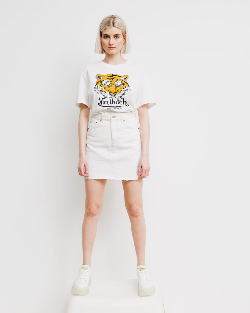 Boxiges T-Shirt mit Tigerprint - Broke + Schön#farbe_offwhite