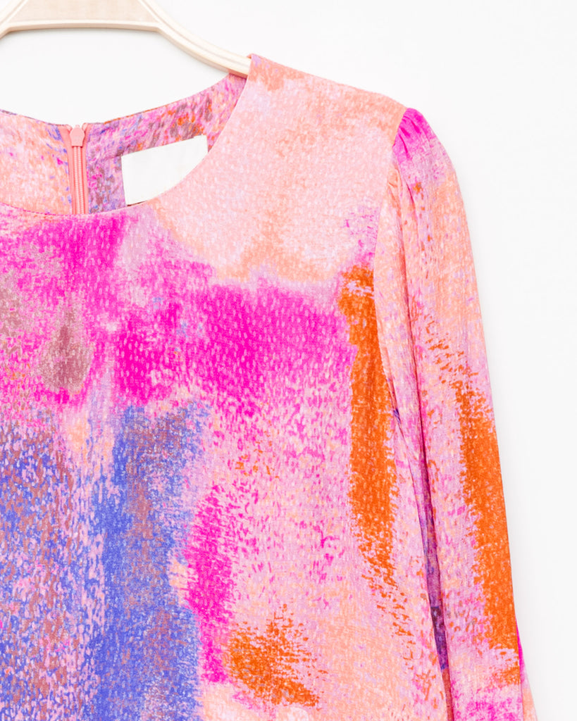 Lockere Puffärmel Bluse - Broke + Schön#farbe_rose-violet