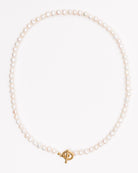 Perlenkette mit Knebelverschluss - Broke + Schön#farbe_white