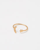 Offener Ring mit Mond und Stern-Symbol - Broke + Schön#farbe_gold-colored