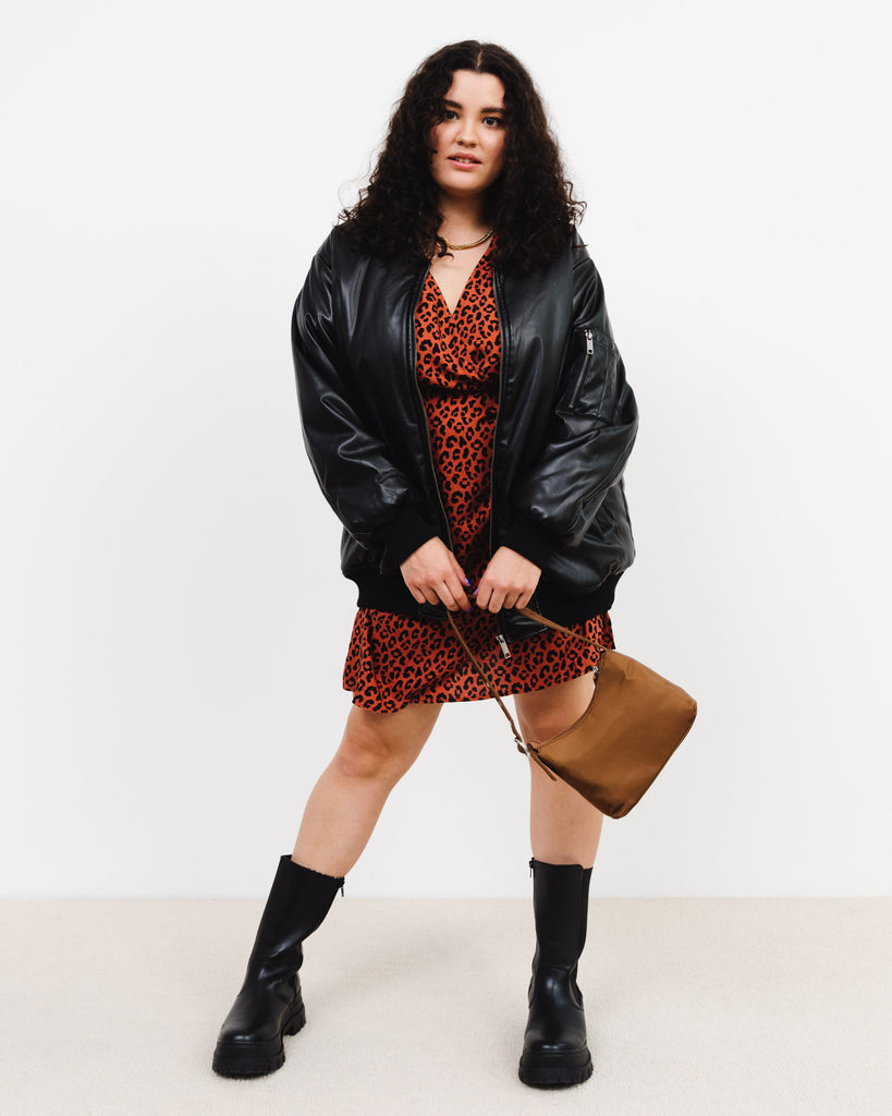 Oversize Kunstleder Bomberjacke - Broke + Schön#farbe_black