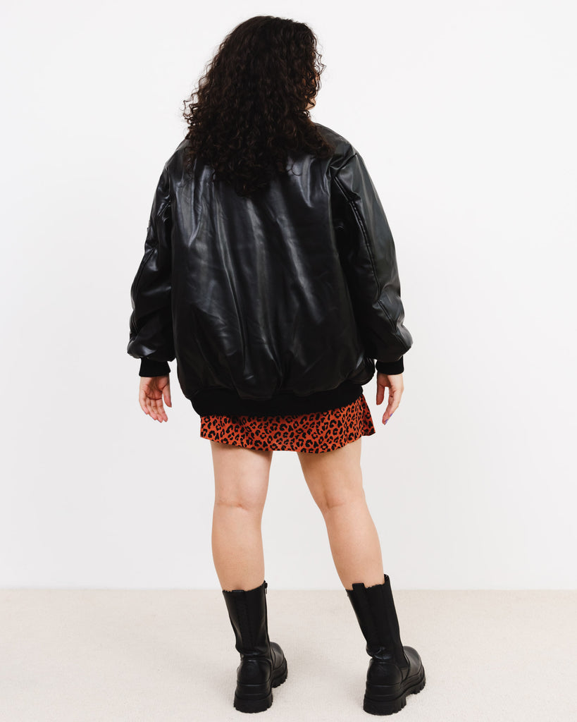 Oversize Kunstleder Bomberjacke - Broke + Schön#farbe_black