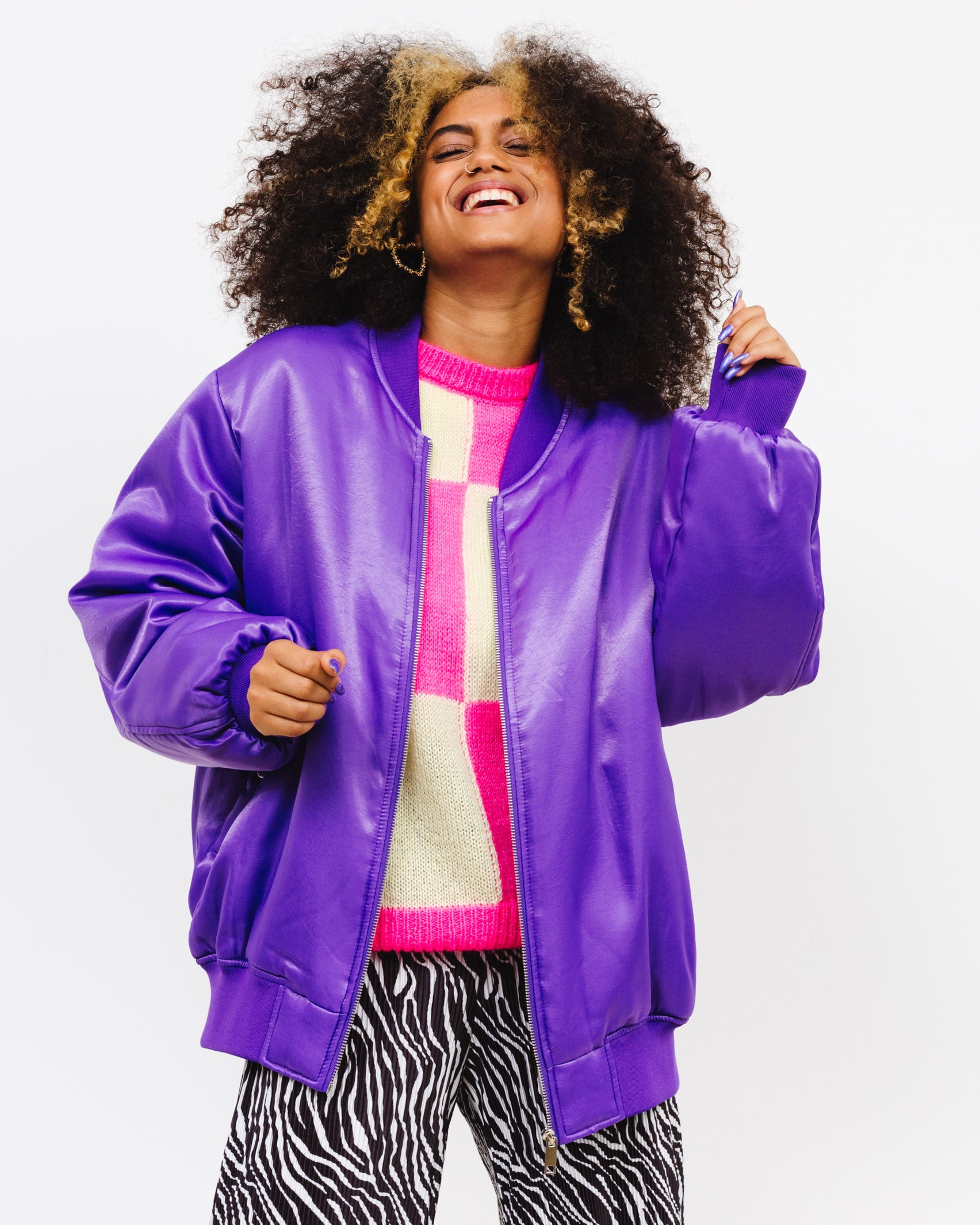 Oversize Satin Bomber Jacke Broke Schon brokeundschoen