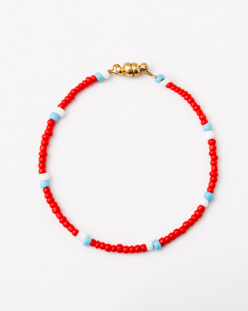 Feines Perlen-Armband - Broke + Schön#farbe_red