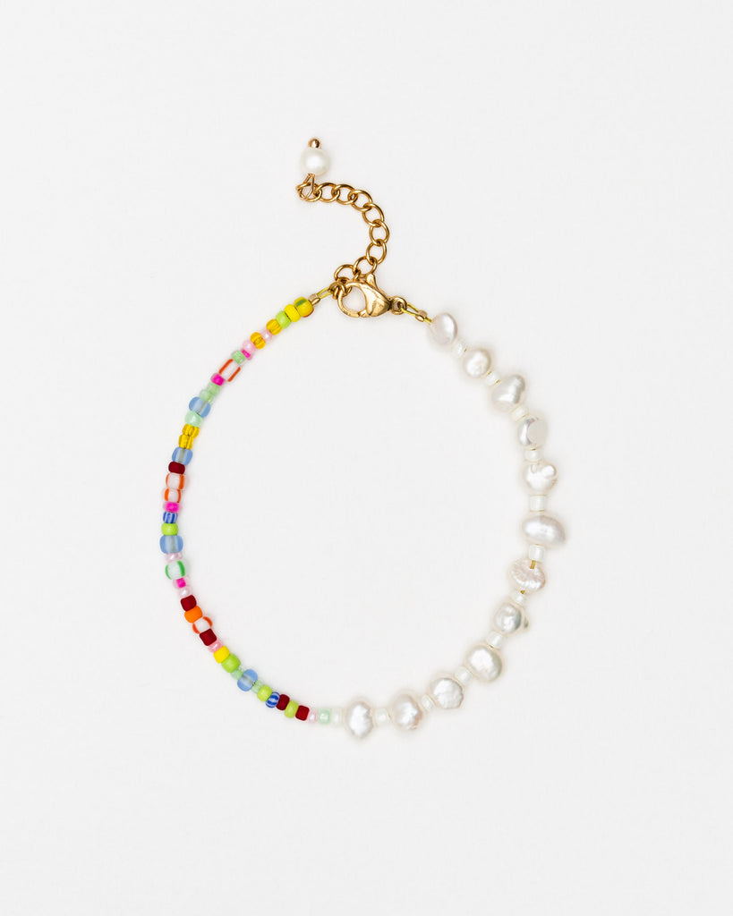 Armband Colorful and White Pearls - Broke + Schön#farbe_white