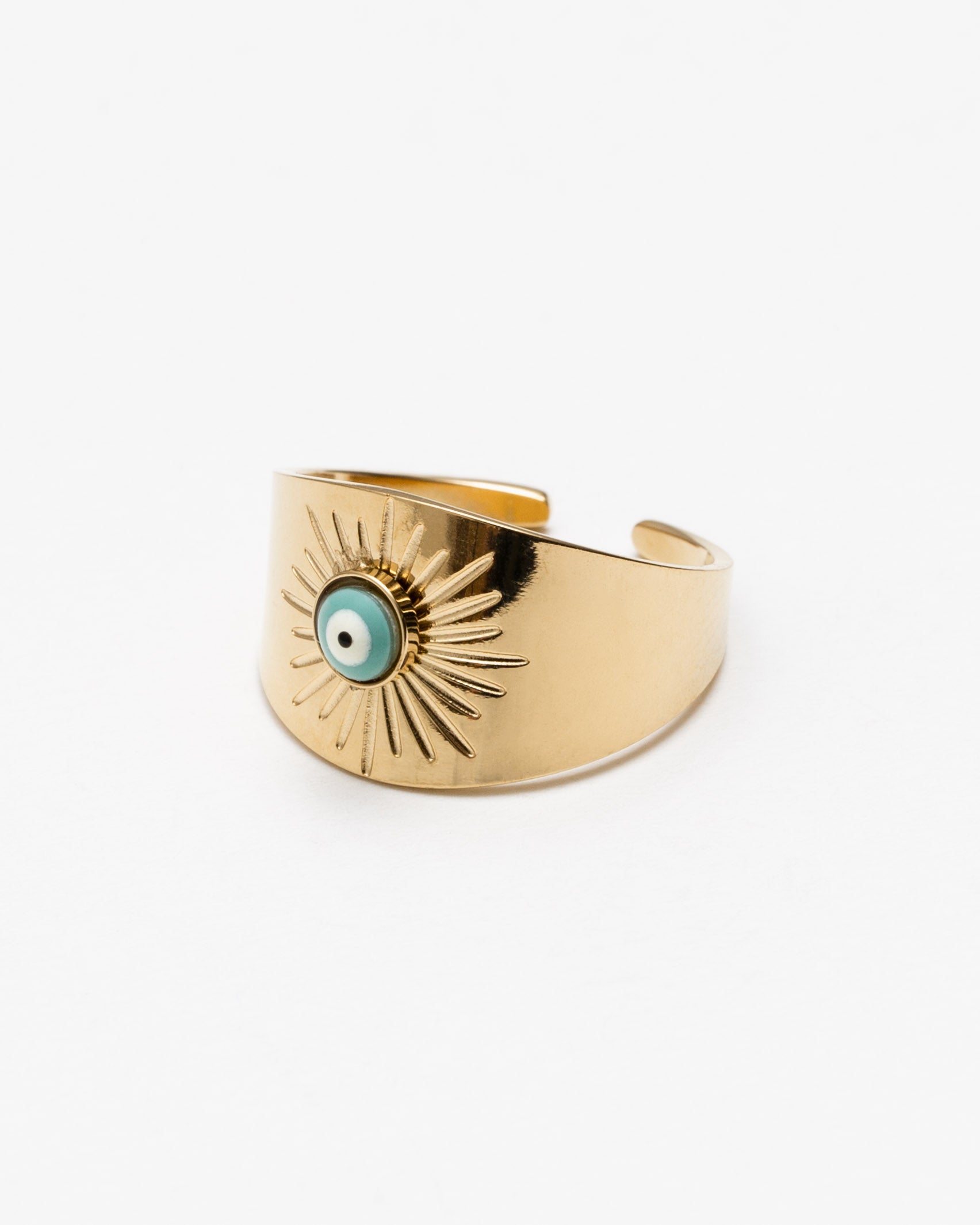 Offener Ring mit Nazar Auge - Broke + Schön#farbe_gold-colored