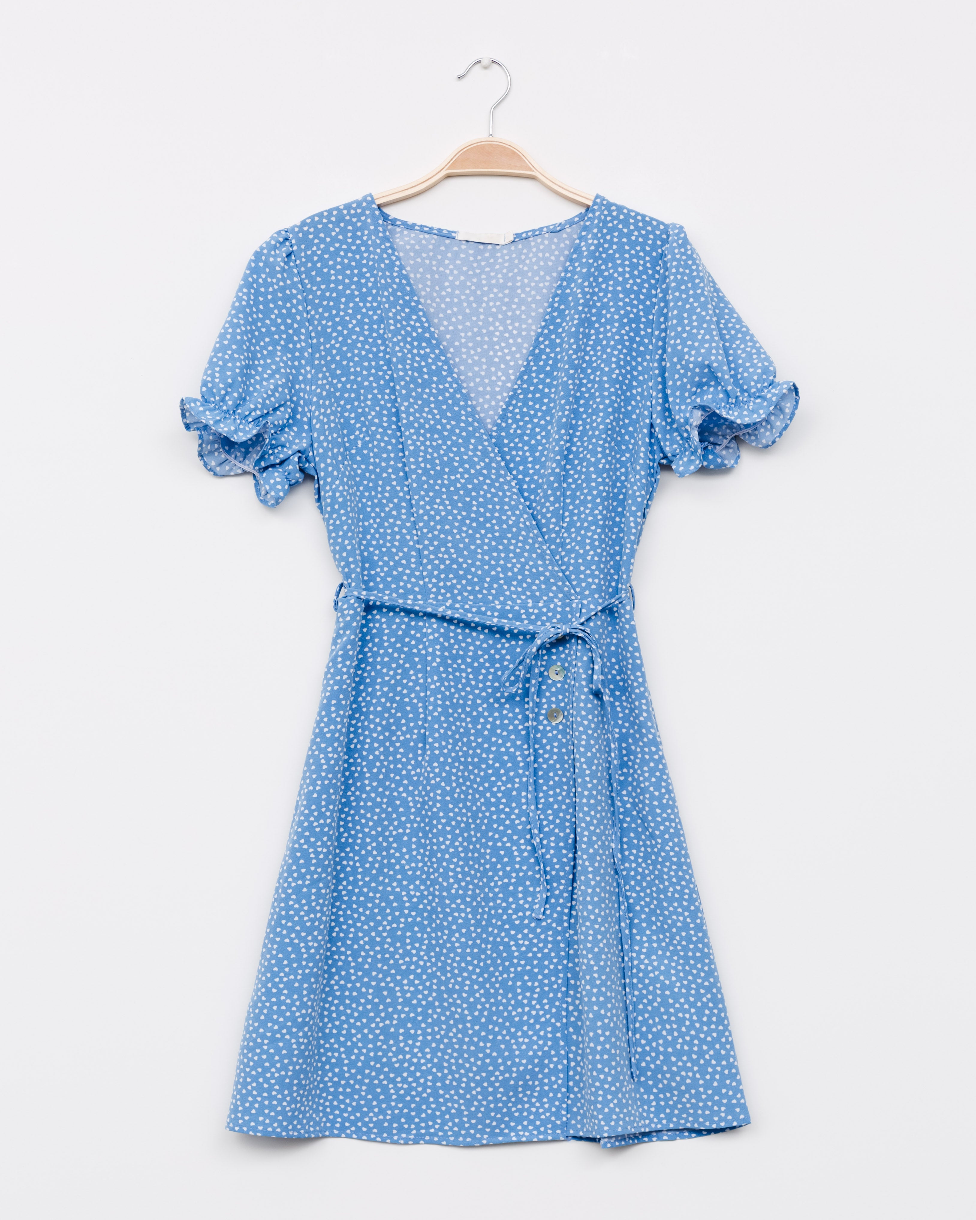 Kurzes Kleid in Wickeloptik - Broke + Schön#farbe_cornflower-blue