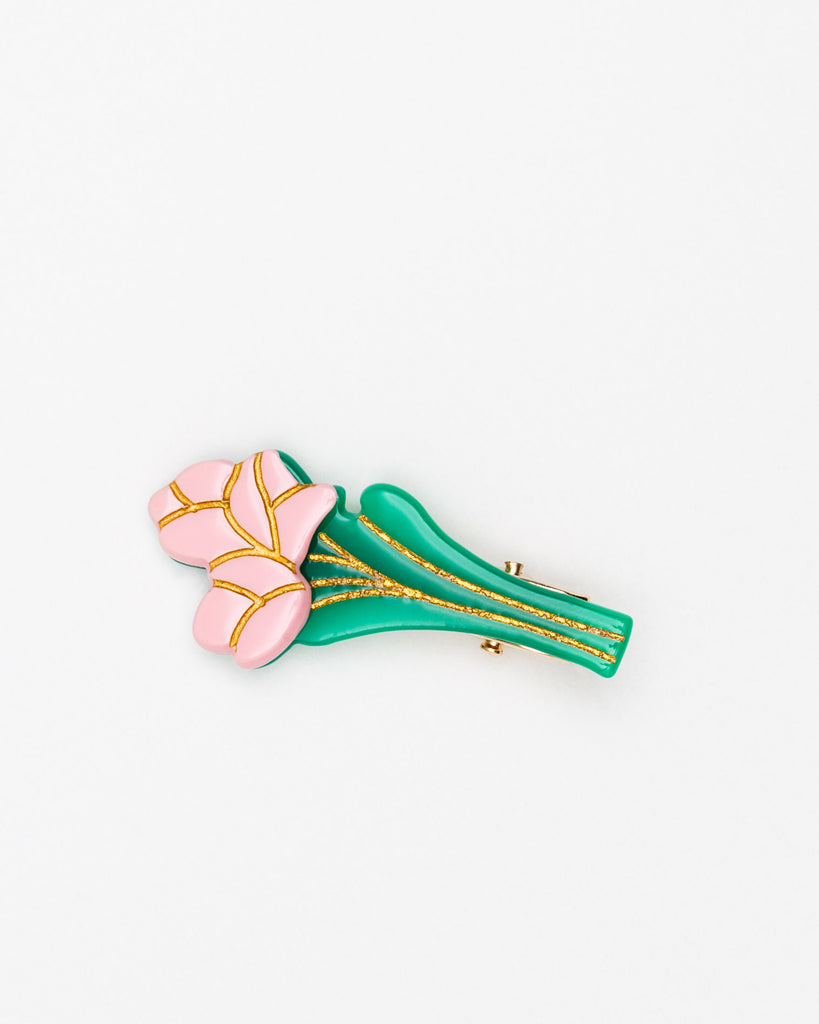 Haarspange in Form eines Tulpenstrauß - Broke + Schön#farbe_rose