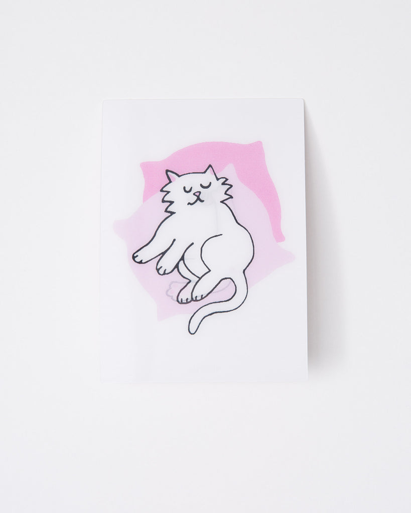 Wackelbild Postkarte mit Katze - Broke + Schön#farbe_white