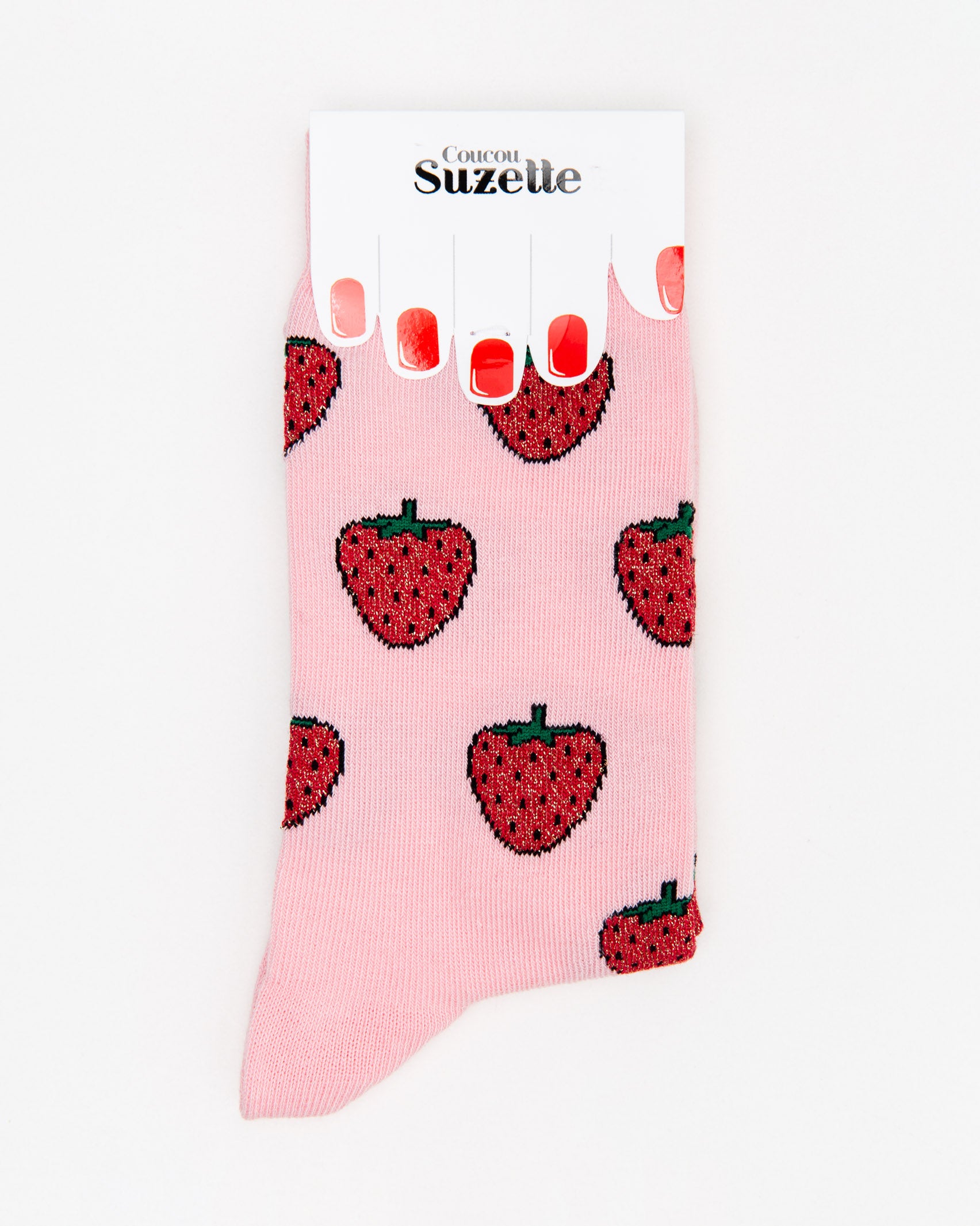 Socken mit glitzernden Erdbeeren - Broke + Schön