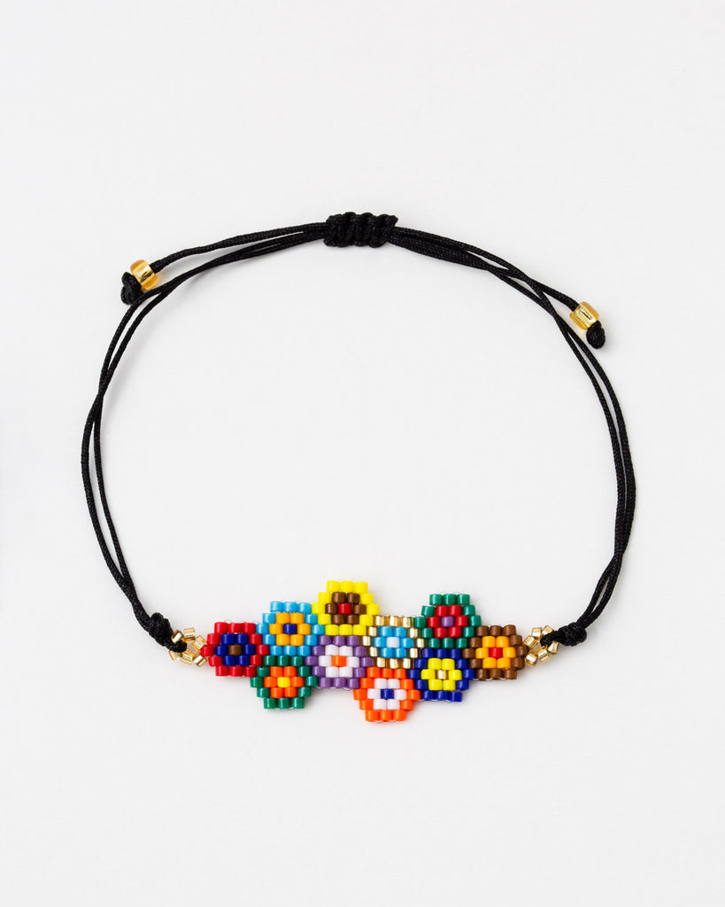 Filigranes Perlen- und Stoffarmband - Broke + Schön#farbe_black