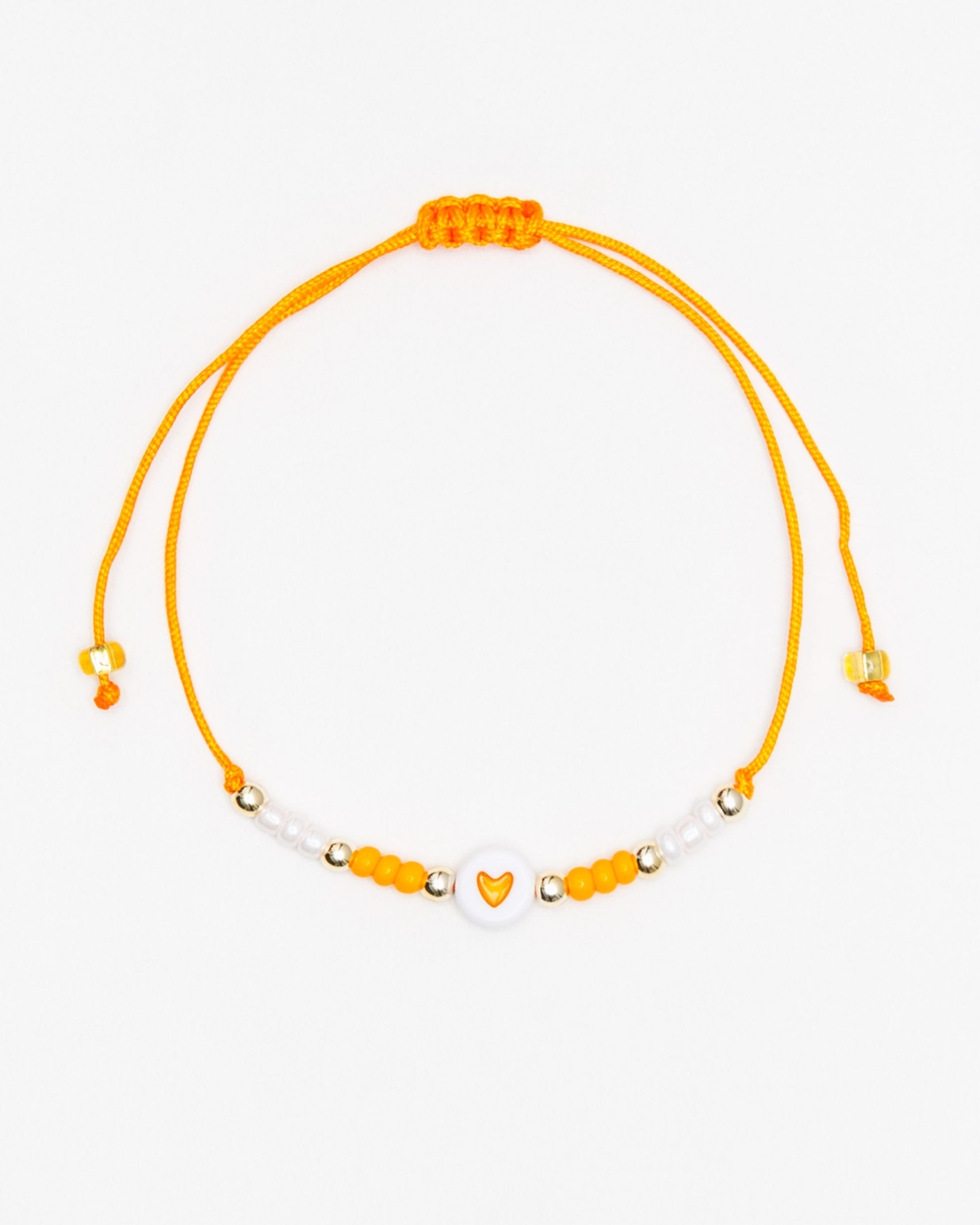 Feines Armband mit Herzchen - Broke + Schön#farbe_orange