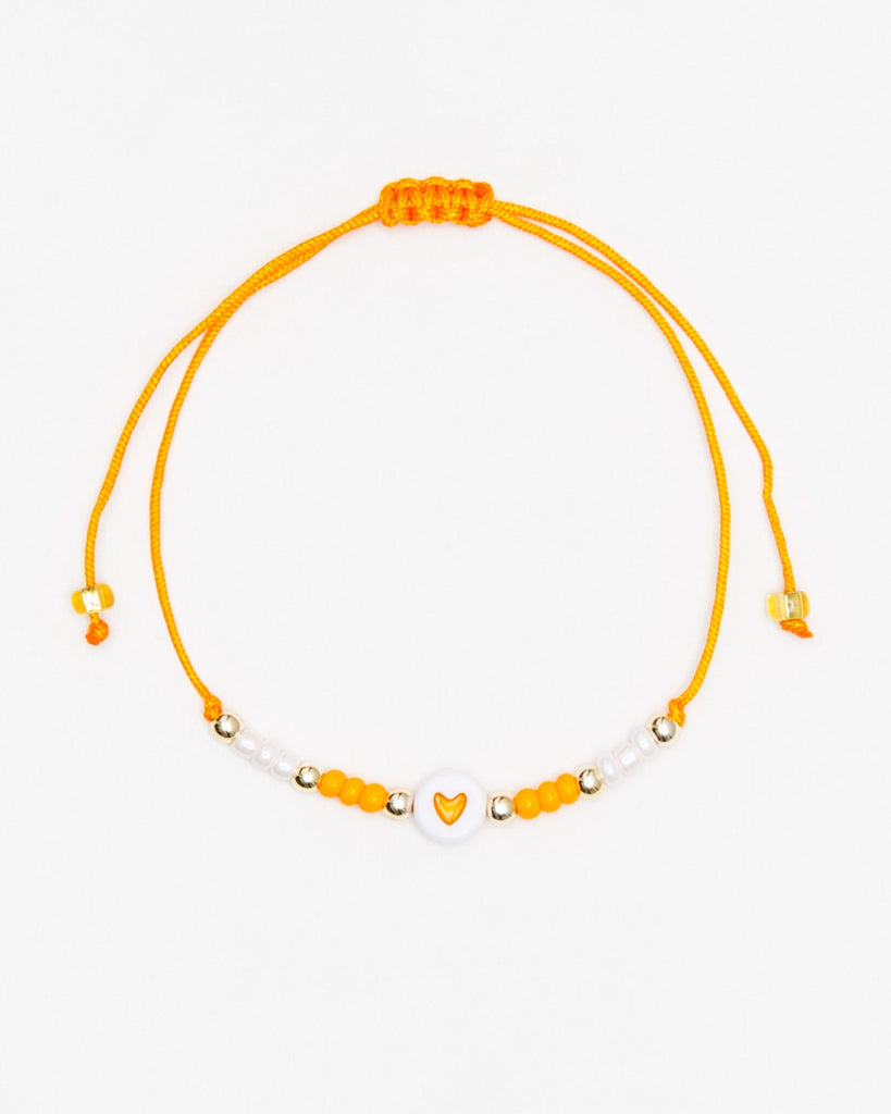 Feines Armband mit Herzchen - Broke + Schön#farbe_orange