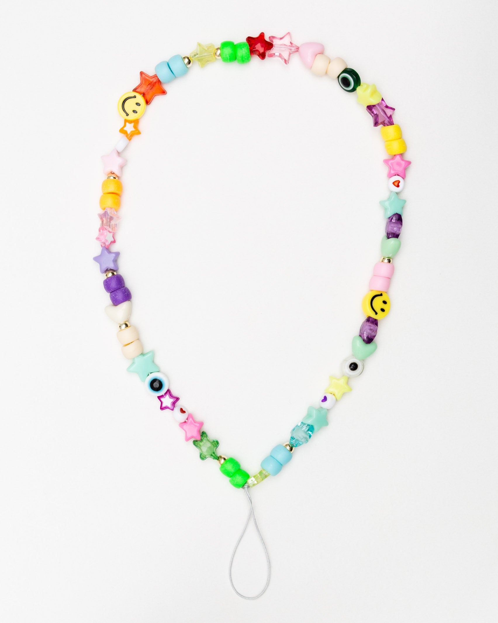 Lange Handykette mit verschiedenen bunten Perlen - Broke + Schön#farbe_rainbow