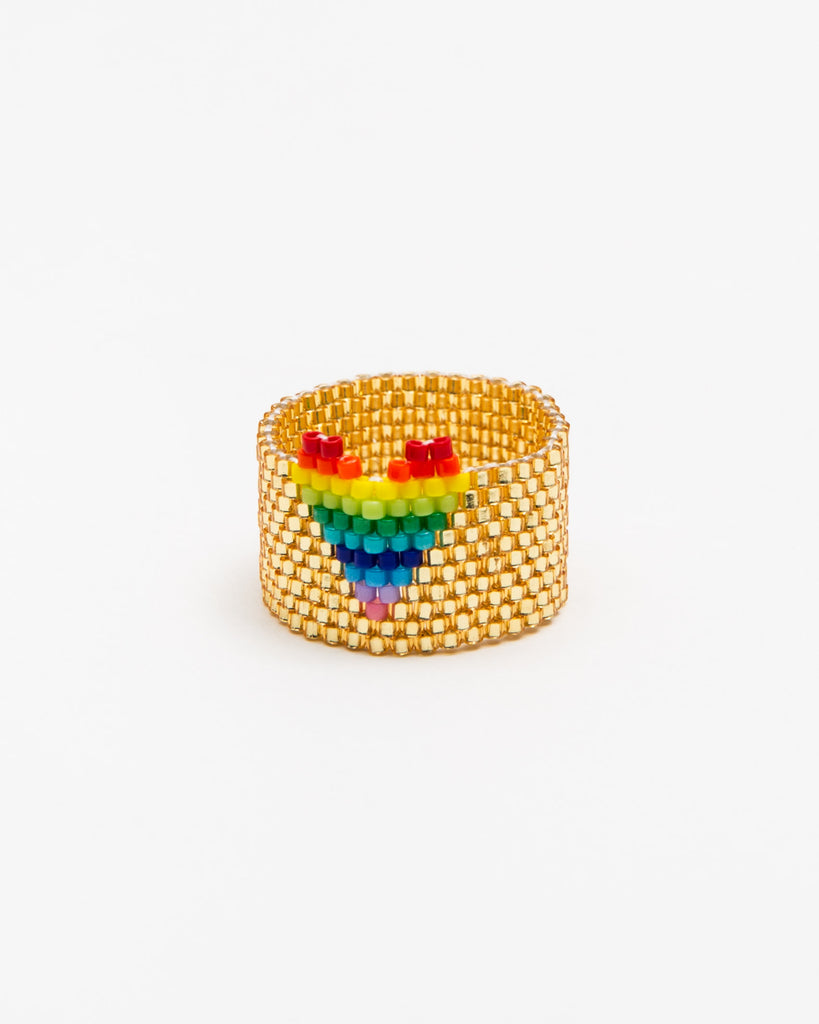 Ring mit Regenbogen Herz - Broke + Schön#farbe_gold-colored