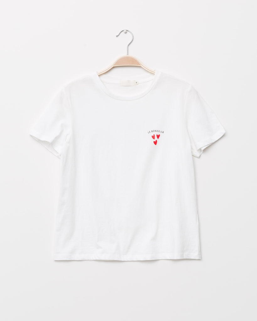 T-Shirt mit kleinem Print - Broke + Schön#farbe_cream