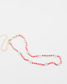 Perlenkette mit Blüten - Broke + Schön#farbe_red