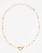 Perlenkette mit Herz Akzenten - Broke + Schön#farbe_white