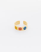 Ring mit Blümchen - Broke + Schön#farbe_multicolor
