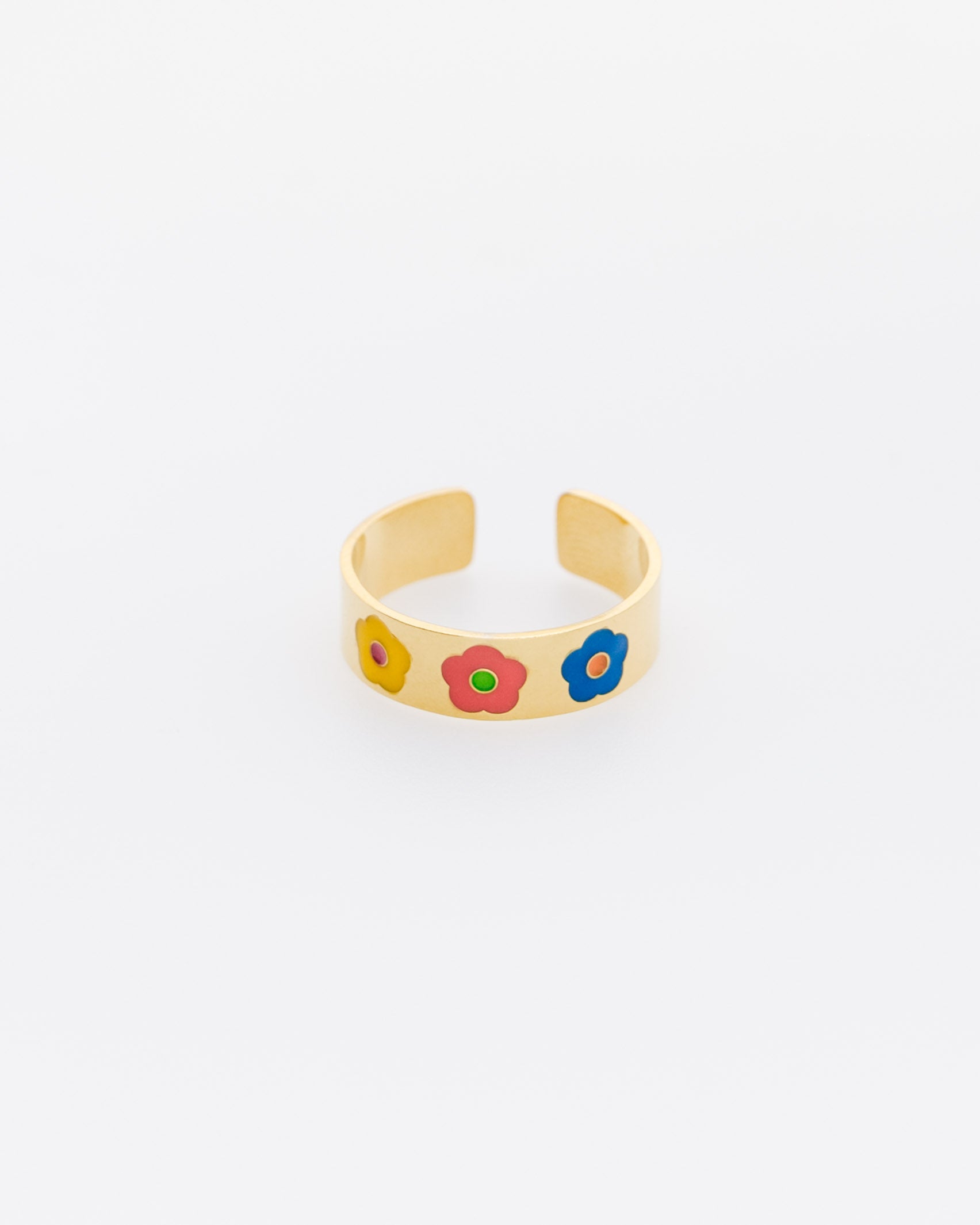 Ring mit Blümchen - Broke + Schön#farbe_multicolor