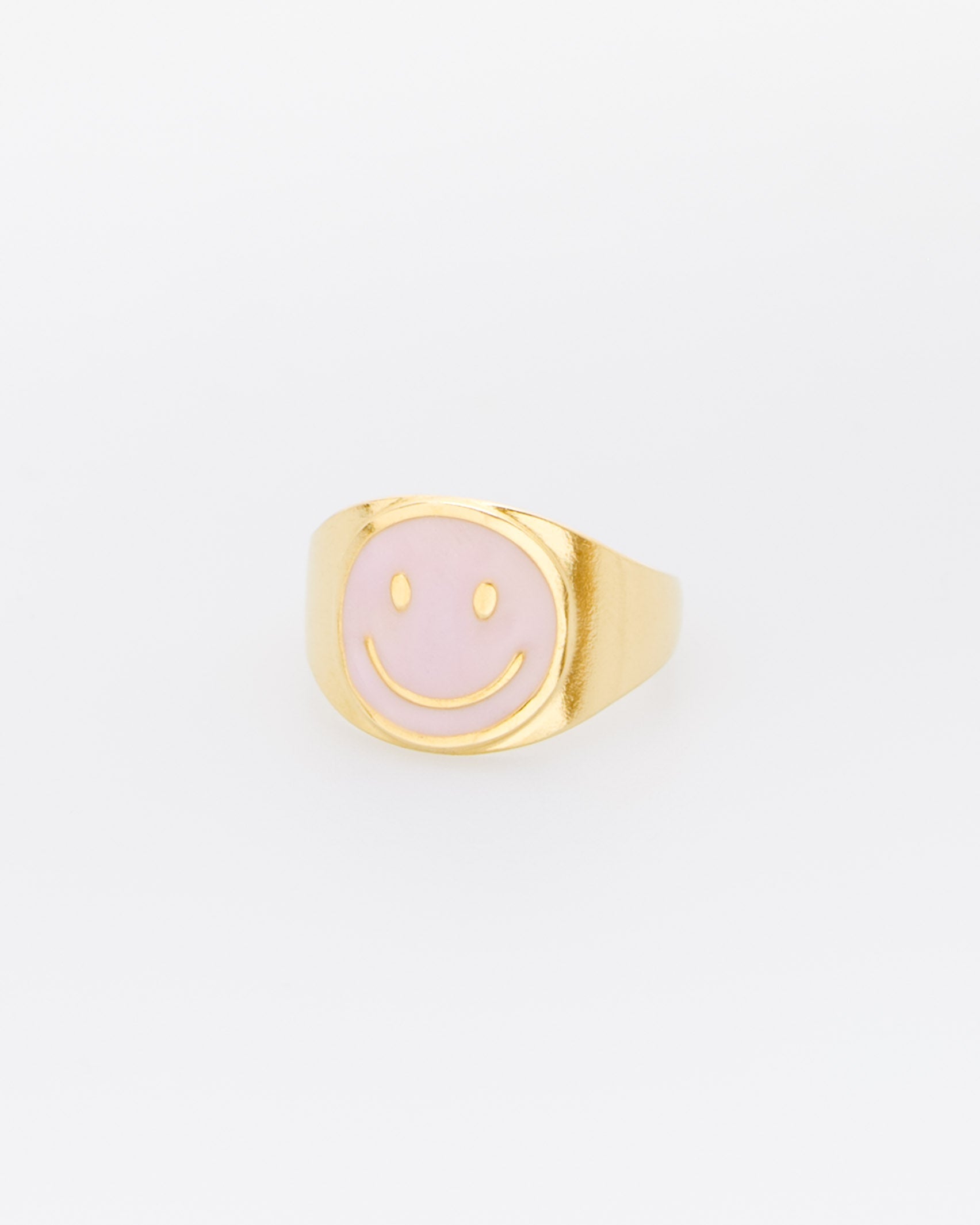 Breiter Ring mit Lachgesicht - Broke + Schön#farbe_pink