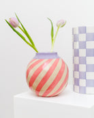 Kugelförmige Vase mit Streifen - Vase Bonbon