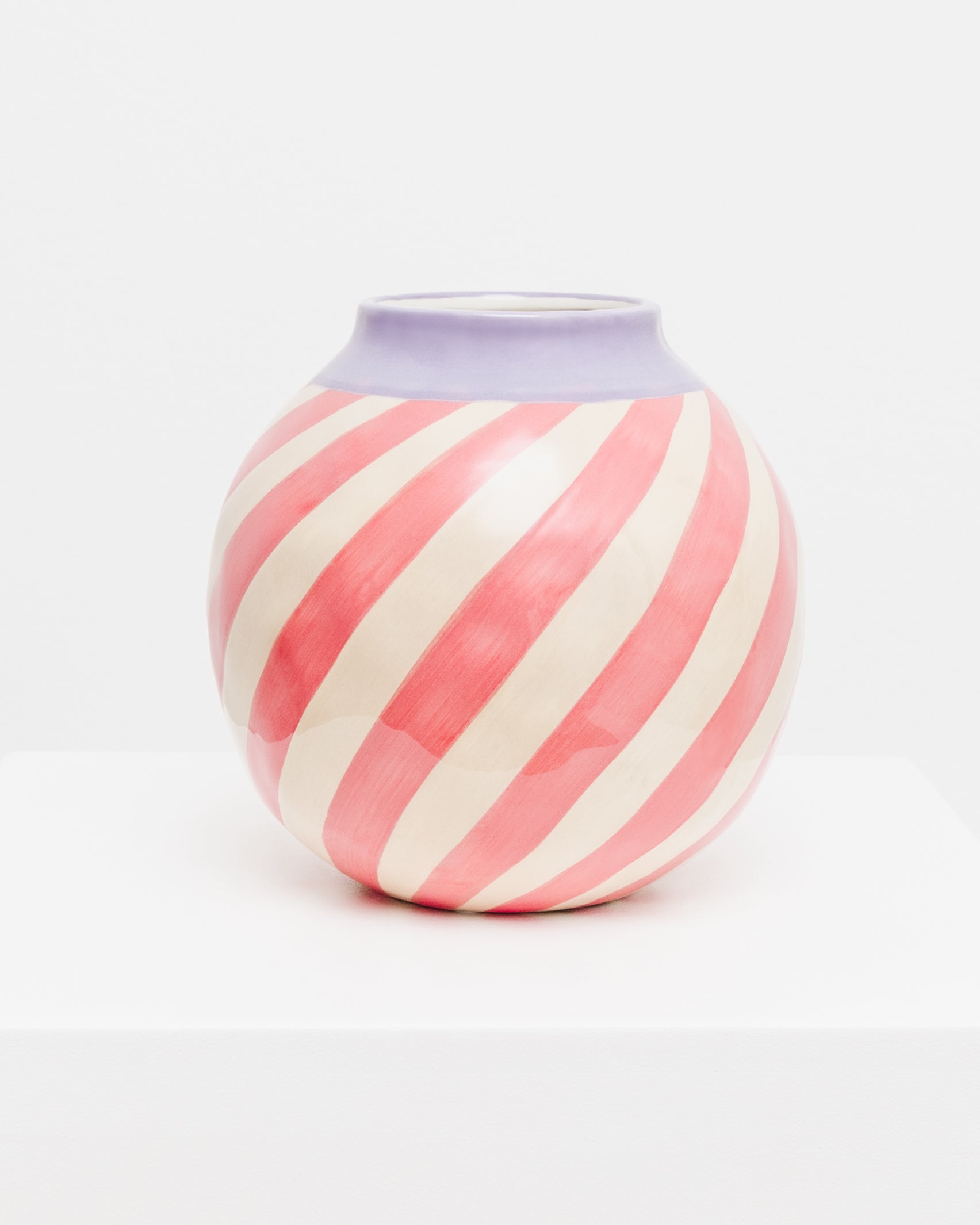 Kugelförmige Vase mit Streifen - Vase Bonbon