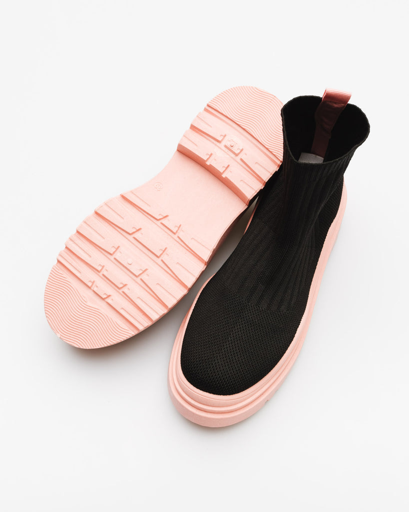 Sock Boots mit dicker Sohle - Broke + Schön#farbe_pink