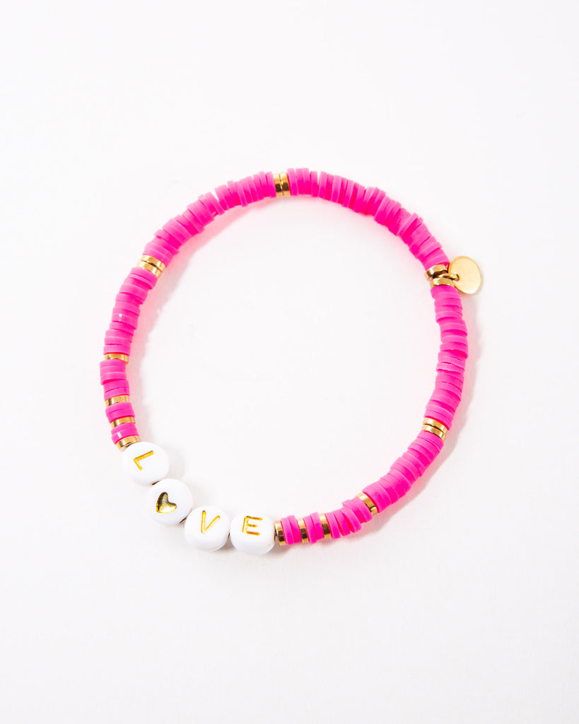 Elastisches Perlenarmband - Broke + Schön#farbe_bright-pink