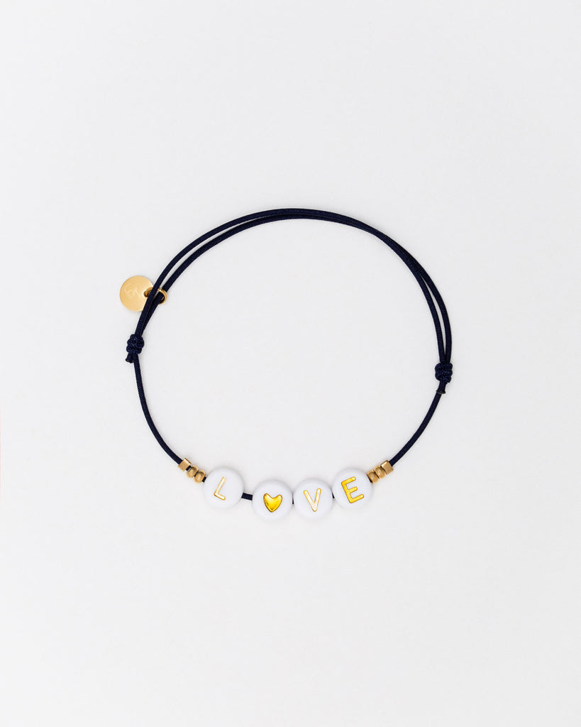 Gummi-Armband verziert mit Perlen - Broke + Schön#farbe_darkblue-black