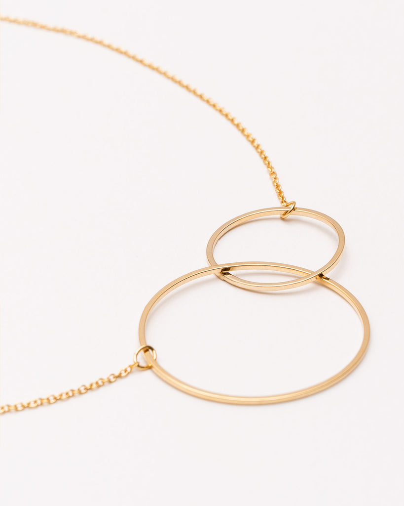 Kette mit minimalistischen Ringen - Broke + Schön#farbe_gold-colored