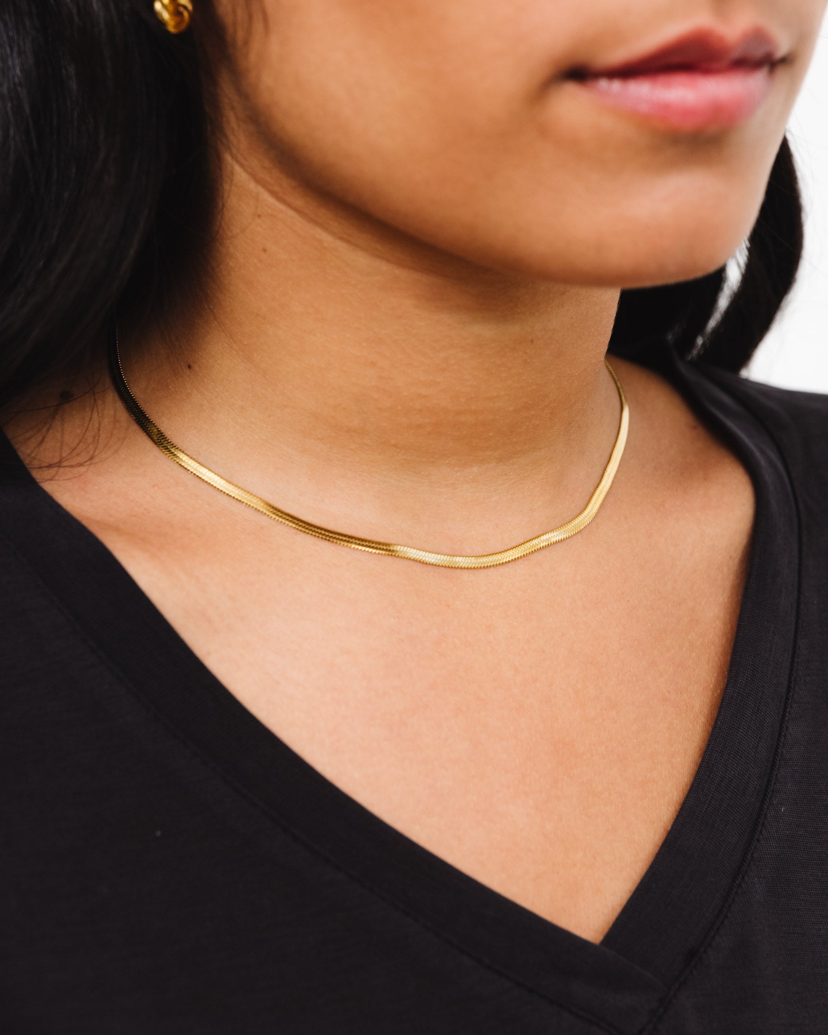 Schlichte, glänzende Halskette - Broke + Schön#farbe_gold-colored