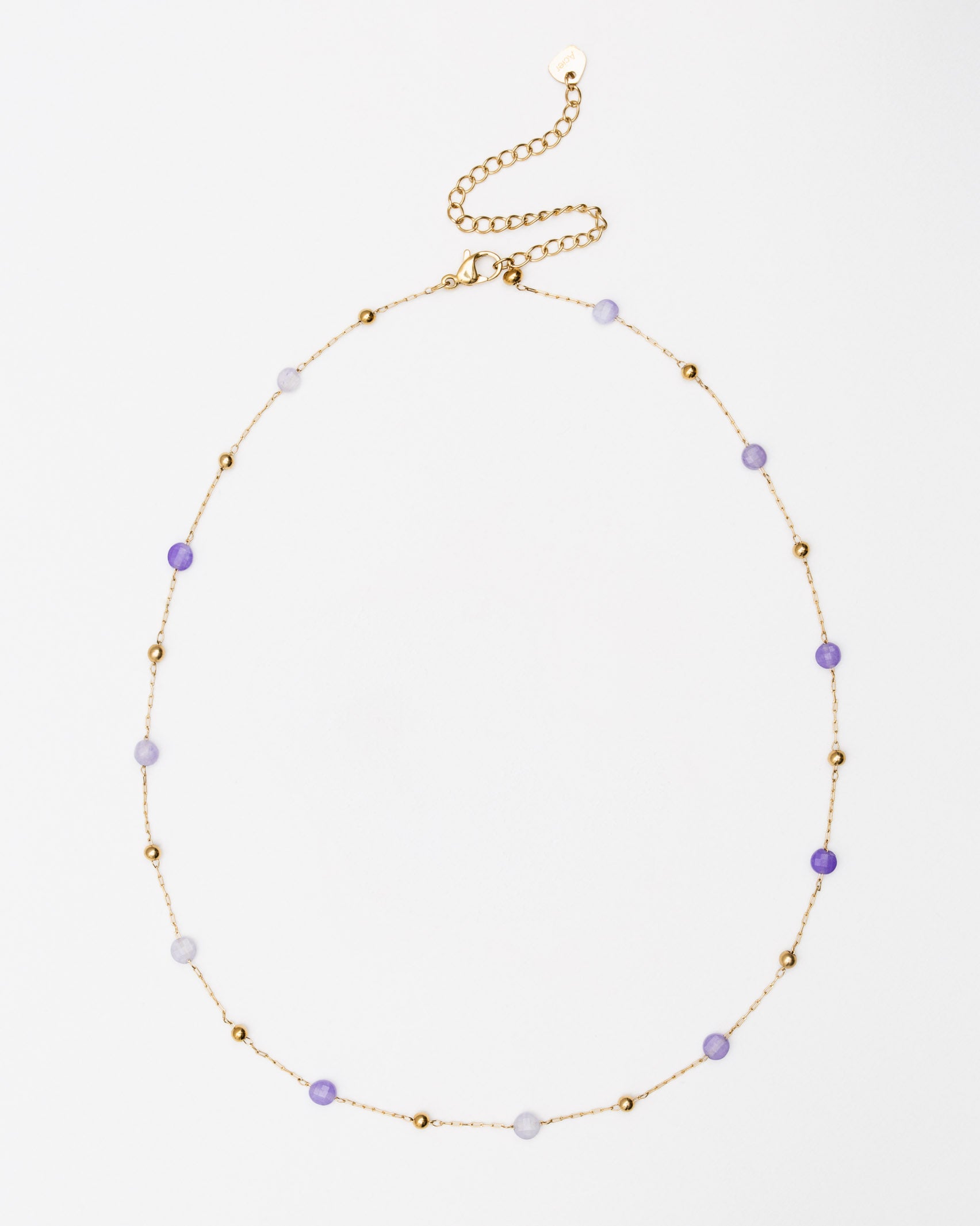 Gliederkette mit einfarbigen Perlen - Broke + Schön#farbe_lilac