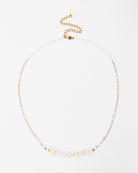 Perlenkette mit Schriftzug "CHANCE" - Broke + Schön#farbe_lilac