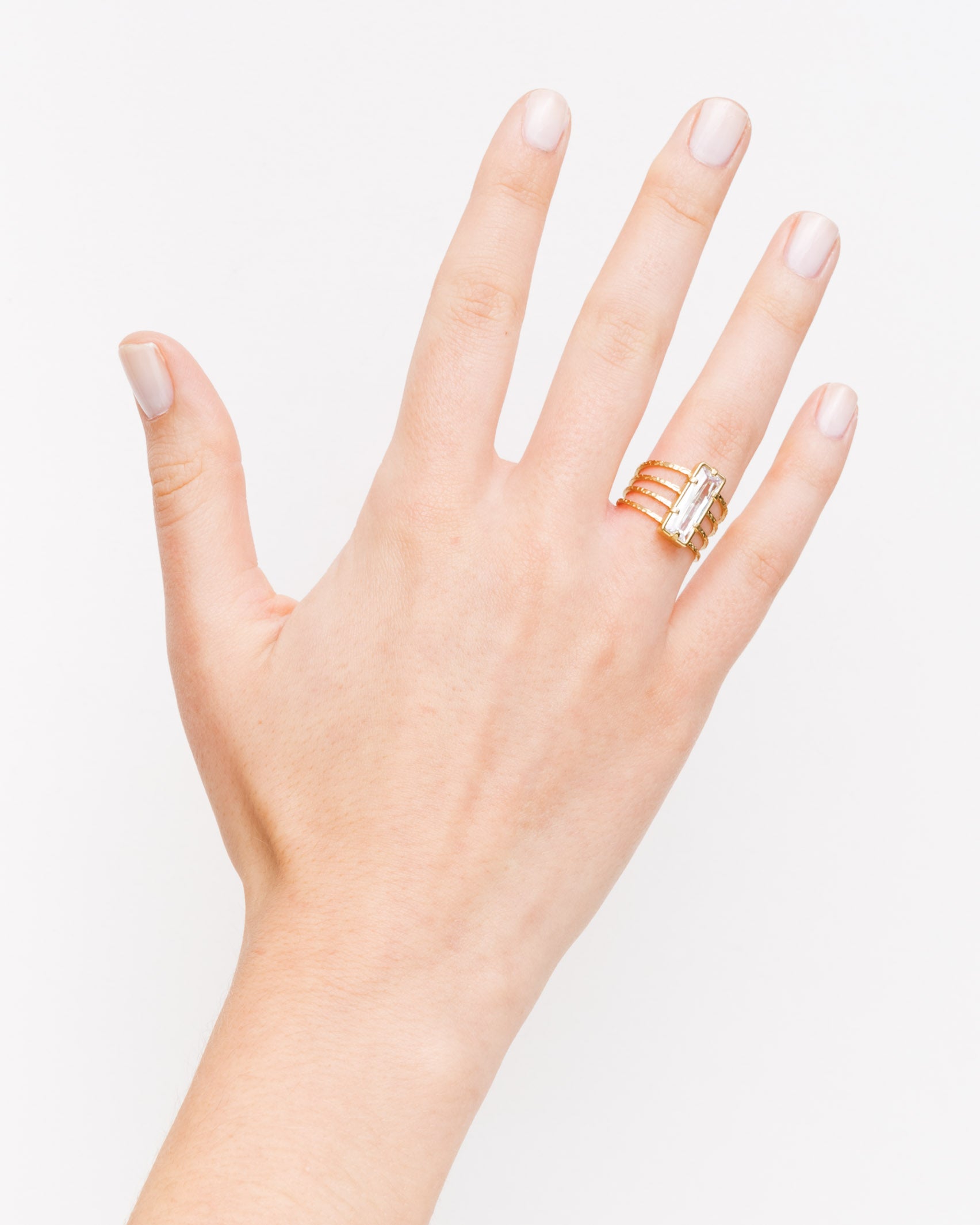 Ring mit großem Schmuckstein - Broke + Schön#farbe_gold-colored