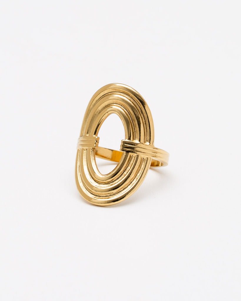 Ring mit großem Oval - Broke + Schön#farbe_gold-colored