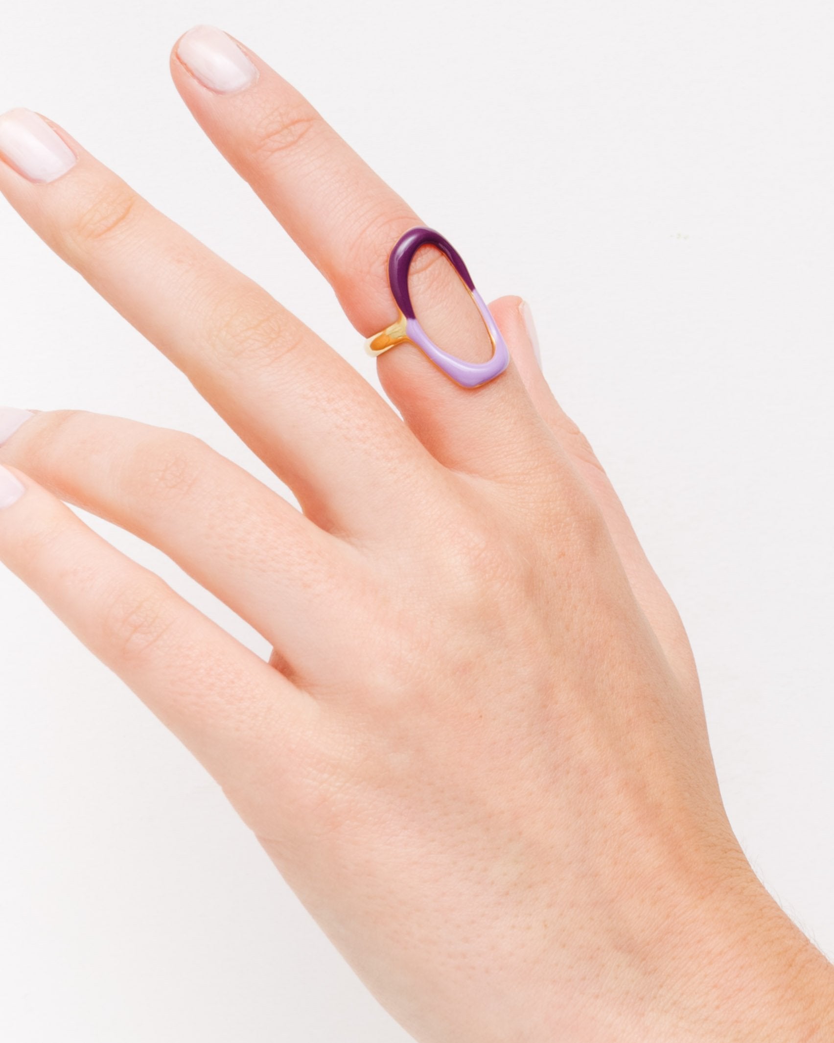 Ovaler, zweifarbiger Ring - Broke + Schön#farbe_lilac