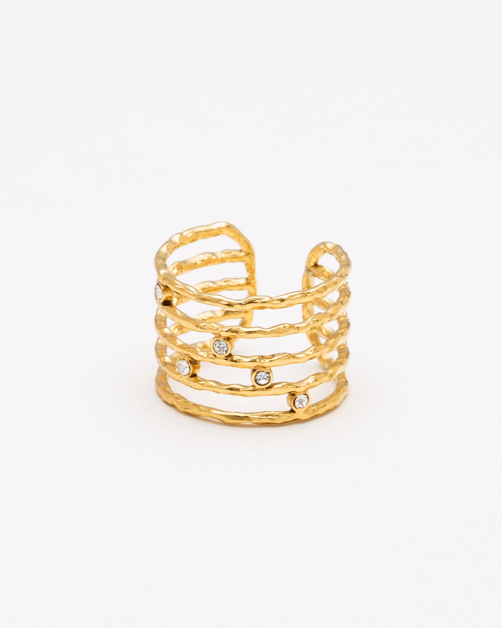Mehrreihiger Ring - Broke + Schön#farbe_gold-colored