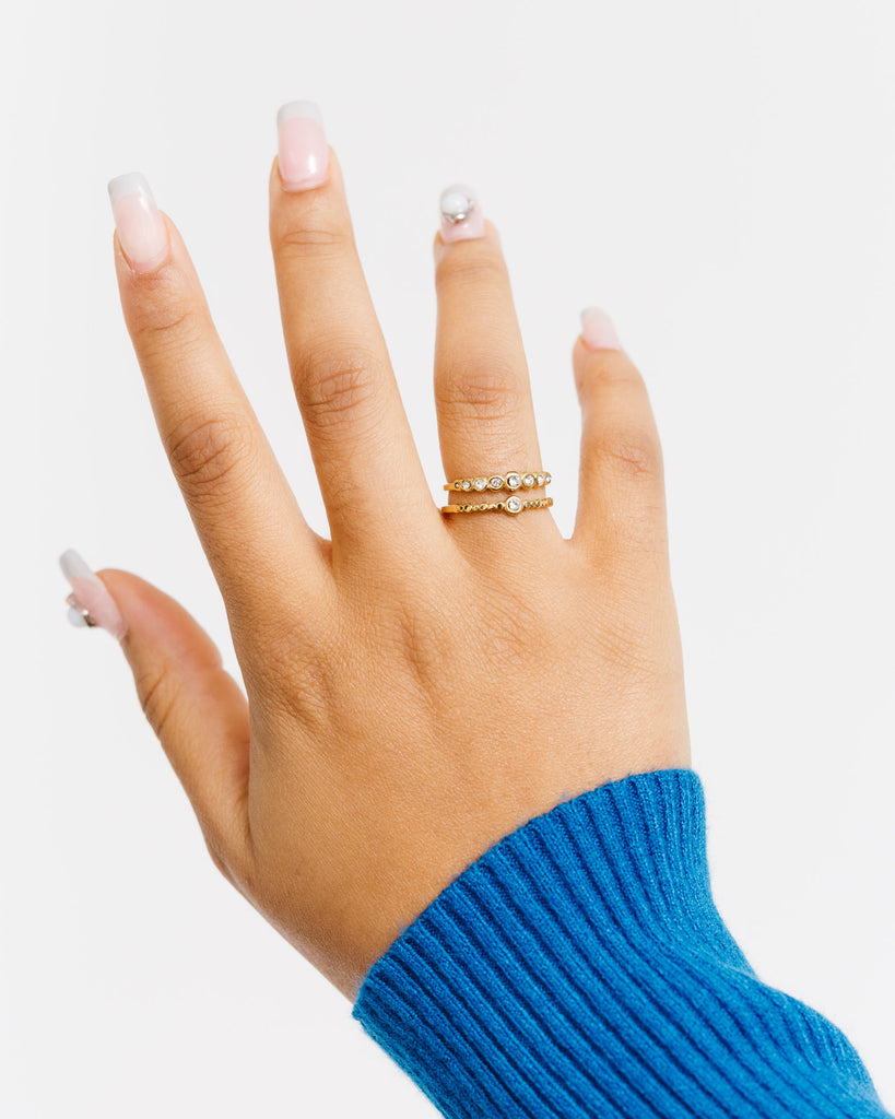 Doppelter Ring mit Strass - Broke + Schön
