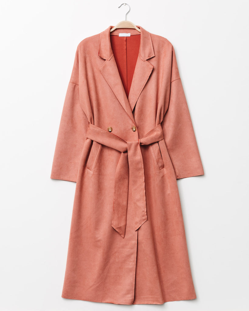 Trenchcoat in Wildleder-Optik - Broke + Schön#farbe_rose