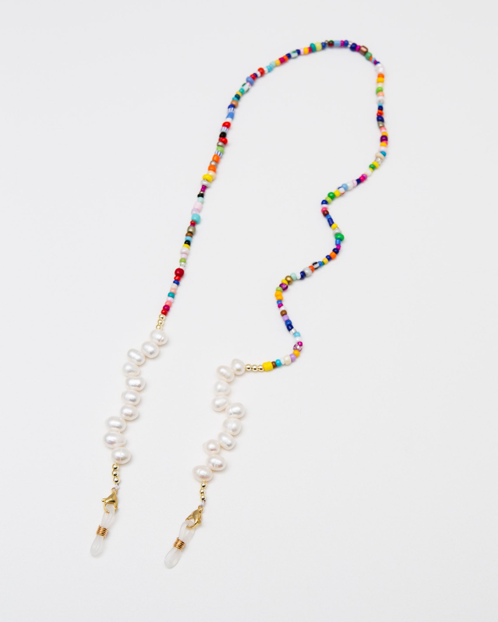 Masken-/Sonnenbrillenkette mit verschiedenen Perlen - Broke + Schön#farbe_rainbow