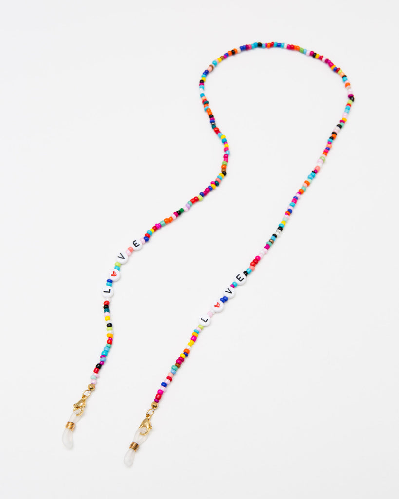 Sonnenbrillen-/Maskenkette mit bunten Perlen - Broke + Schön#farbe_rainbow