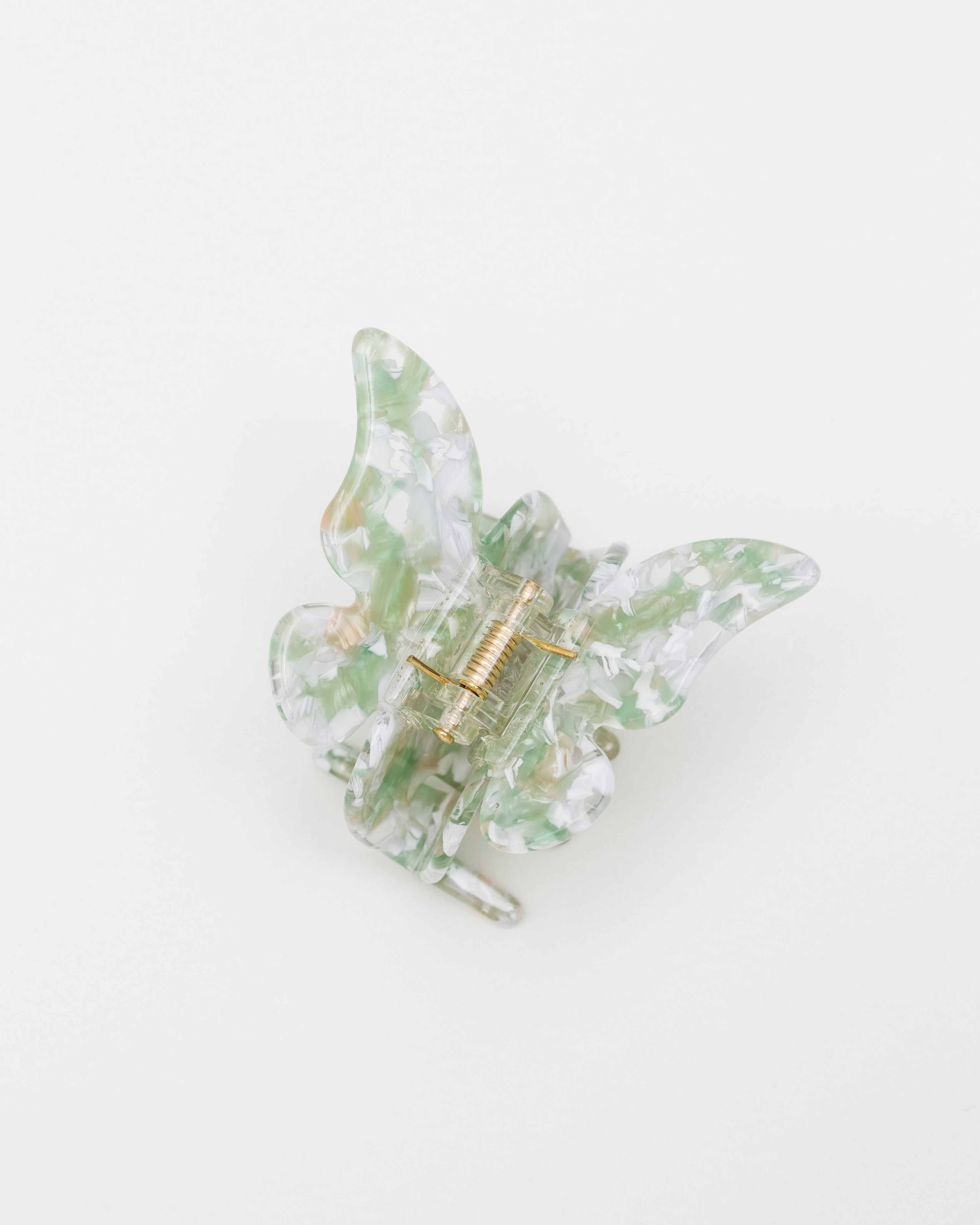 Haarclip in Form eines Schmetterlings- Broke + Schön#farbe_green-white