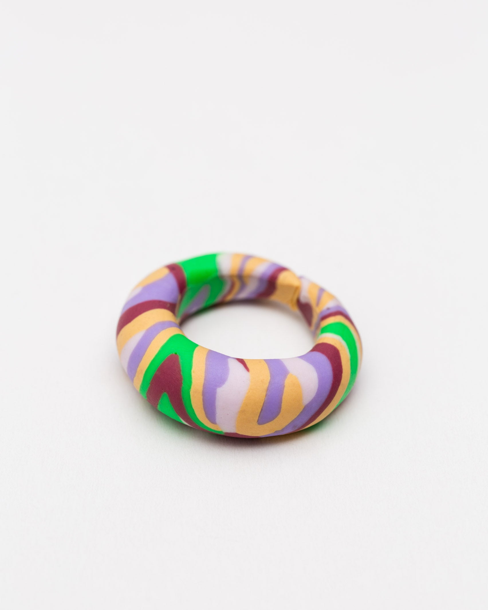 Bunter Ring aus Polymer-Ton - Broke + Schön#farbe_lilac