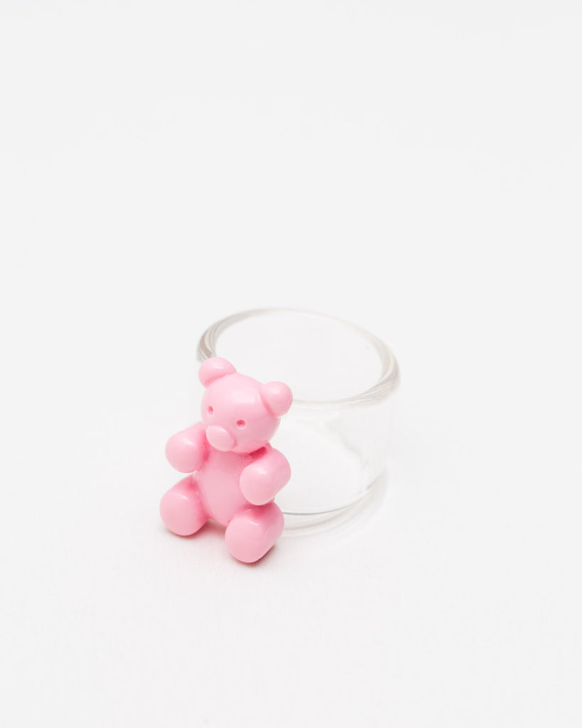  Transparenter Ring mit farbigem Teddy- Broke + Schön#farbe_pink-gradient