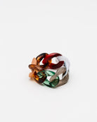 Ring aus mehrfarbigen Gliederelemente- Broke + Schön#farbe_sunny-light-brown