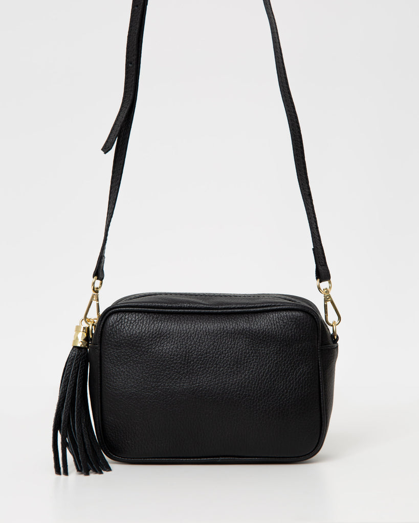 Rechteckige Tasche aus Leder - Broke + Schön#farbe_black