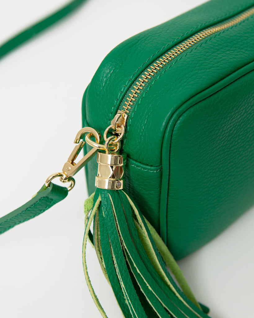 Rechteckige Tasche aus Leder - Broke + Schön#farbe_green