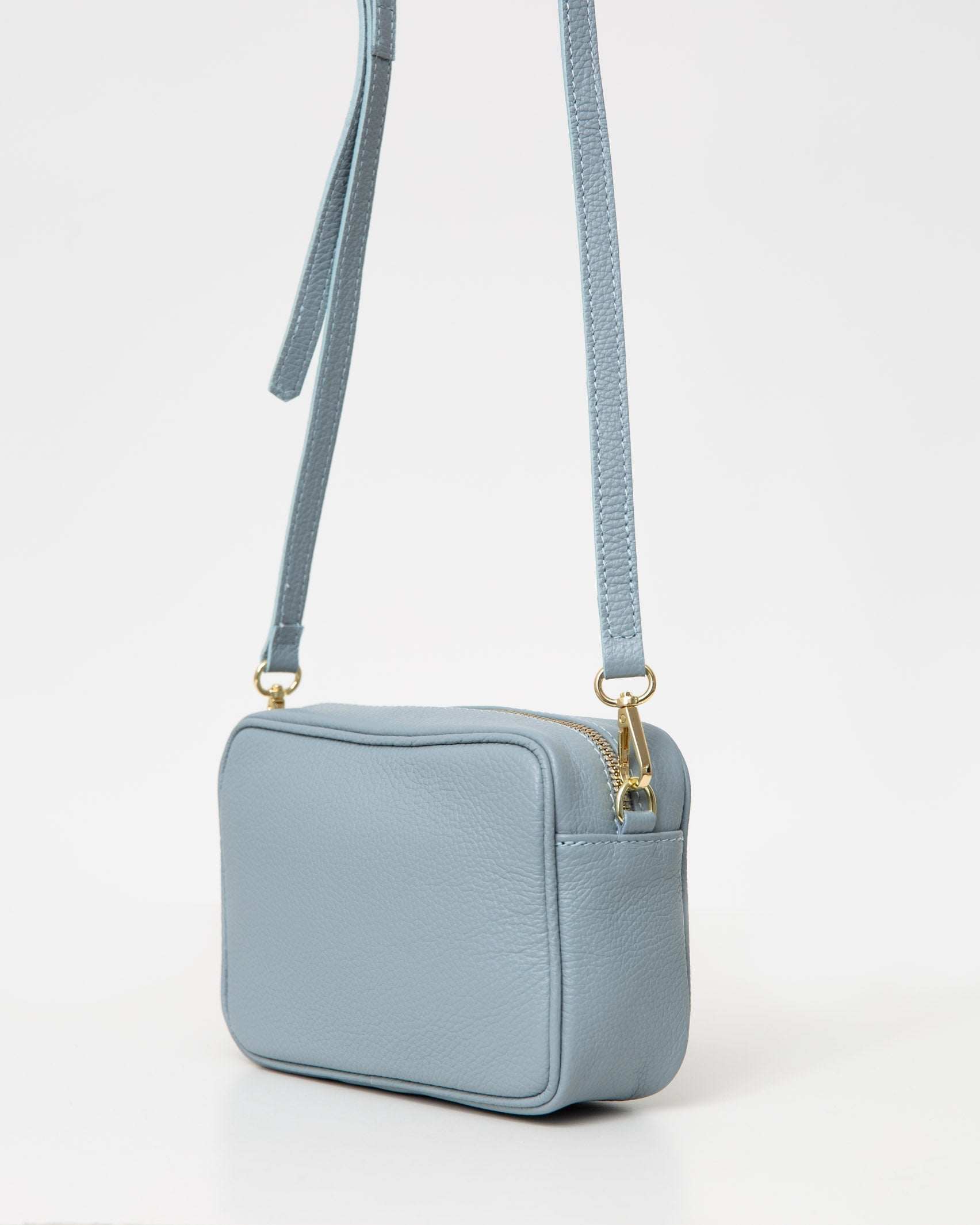 Rechteckige Tasche aus Leder - Broke + Schön#farbe_cashmere-blue